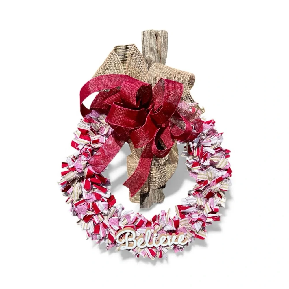 New Christmas Rustic Festive Holiday 21‎ inch Wreath
